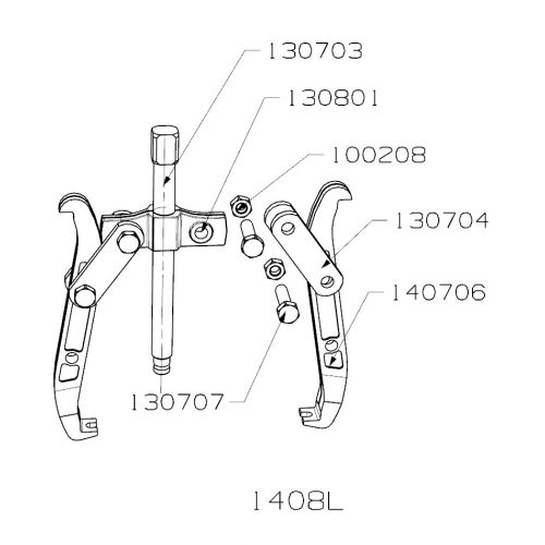 EXTRACTOR REVERSIBLE FORZA SERIE 1400L DE 2 PATAS LARGAS